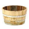 Holz-Weinfasskübel, Rund, Braun -Pflanzenbedarf Geschäft 2505824 WE FS 001 WeinfassKuebelausKastanierund100Liter50x50x30cm