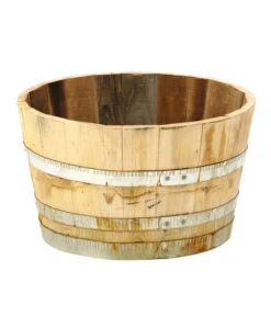 Holz-Weinfasskübel, Rund, Braun