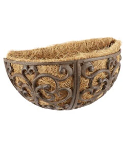 Dehner Gusseisen-Wandtopf, Ca. B29,5/H16,2/T16,2 Cm, Halbrund