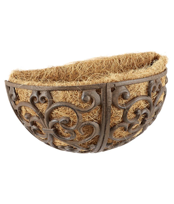 Dehner Gusseisen-Wandtopf, Ca. B29,5/H16,2/T16,2 Cm, Halbrund 3 Dehner Gusseisen-Wandtopf, Ca. B29,5/H16,2/T16,2 Cm, Halbrund