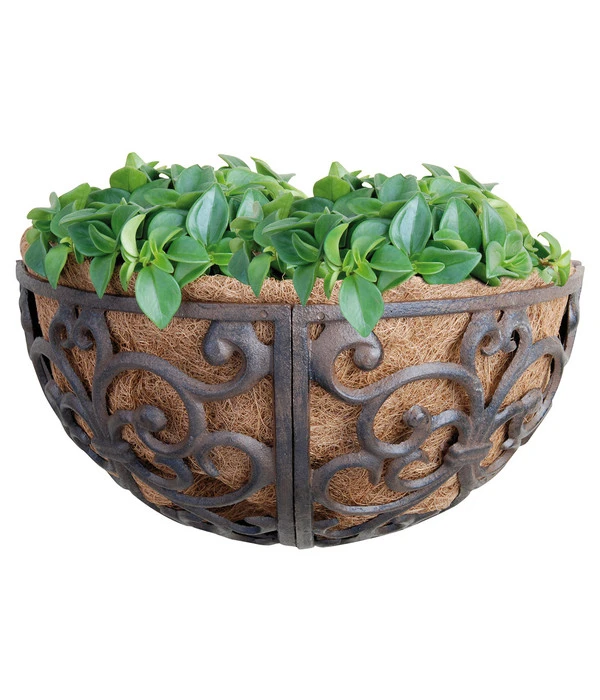 Dehner Gusseisen-Wandtopf, Ca. B29,5/H16,2/T16,2 Cm, Halbrund 5 Dehner Gusseisen-Wandtopf, Ca. B29,5/H16,2/T16,2 Cm, Halbrund – Bild 3