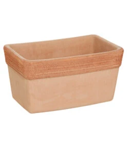 Degrea Terrakotta-Kasten Graffiato, Rechteckig, Terrakotta-hell