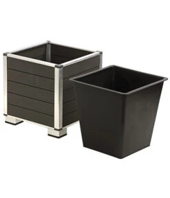 Dehner WPC-Topf Inkl. Kunststoff-Einsatz, Anthrazit -Pflanzenbedarf Geschäft 3220589 WE DE 002 PolystoneTopfinklKunststoffEinsatzBlumentopf