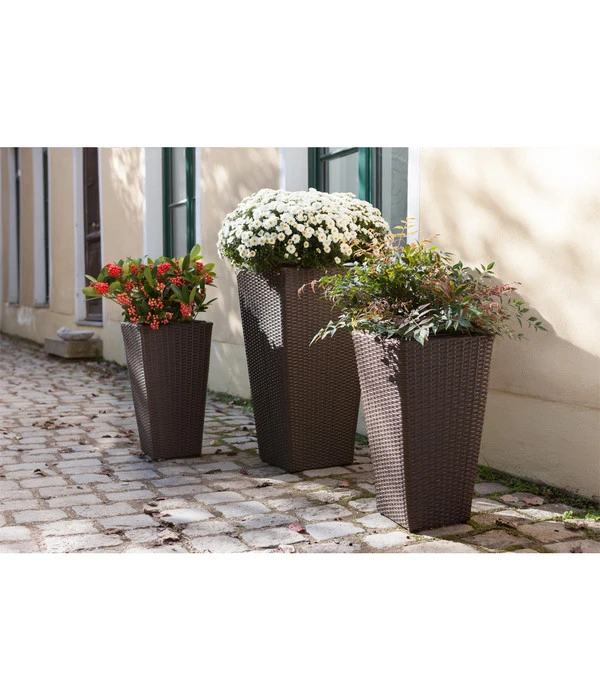 Dehner Polyrattan-Topf Alicante, Konisch, Braun 4 Dehner Polyrattan-Topf Alicante, Konisch, Braun – Bild 2