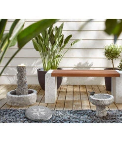 Dehner Granit-Kompassstein, Schwarz/grau, Ca. Ø40/4 Cm -Pflanzenbedarf Geschäft 3710902 WE MO 002 DehnerGranitKompasssteinschwarzgrau