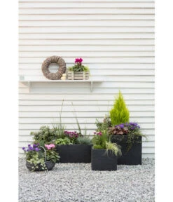 Dehner Kunststoff-Raumtrenner Palermo, Rechteckig, Anthrazit, Ca. B60/H60/T26 Cm -Pflanzenbedarf Geschäft 3728110 3728151 3940756 WE MO 006 KunststoffBlumenkuebelKubusanthrazitBlumentopf