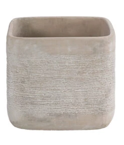 Dehner Keramik-Übertopf Kane, Eckig, Grau