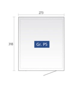 Biohort Metallgerätehaus Panorama® P5, Quarzgrau -Pflanzenbedarf Geschäft 4045381 4045480 4045589 WE DE 001 BiohortGeraetehausPanoramaP5SkizzeEinzeltuer