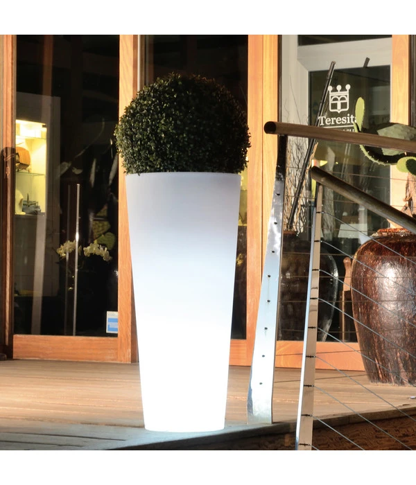 Farmet Kunststoff-Pflanzkübel Hydra, Ca. ø 39/H85 Cm, Perlweiß Beleuchtet 4 Farmet Kunststoff-Pflanzkübel Hydra, Ca. ø 39/H85 Cm, Perlweiß Beleuchtet – Bild 2