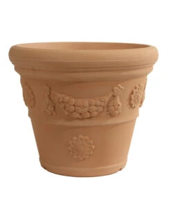 Farmet Kunststoff-Pflanzkübel Festonato, Rund, Terrakotta