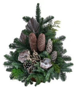 Grabgesteck In Terrakotta-Schale, Dreieckig, Braun, Ca. B50/H60/T40 Cm