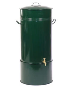 RENNER Metall-Regentonne Inkl. Steckanschluss Und Sockel, 150 L, Dunkelgrün