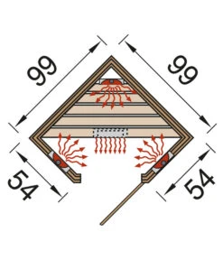 Weka Infrarotkabine Tanilla Eck -Pflanzenbedarf Geschäft 6914790 WE DE 001 WekaInfrarotkabineTanillaGrundriss