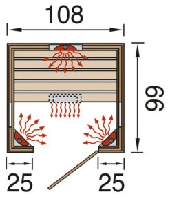 Weka Infrarotkabine Tanilla -Pflanzenbedarf Geschäft 6914808 WE DE 001 WekaInfrarotkabineTanillaGrundriss