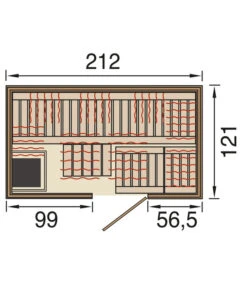 Weka Infrarotkabine Uppsala Kombi, Inkl. OS-Ofen -Pflanzenbedarf Geschäft 6914824 WE DE 001 WekaInfrarotkabineUppsalaKombiGrundriss