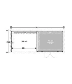 Wolff Finnhaus Metallgerätehaus Eleganto 3024, Inkl. Lounge Links, Ca. B602/H227/T258 Cm -Pflanzenbedarf Geschäft 6929442 WE DE 001 FinnhausEleganto