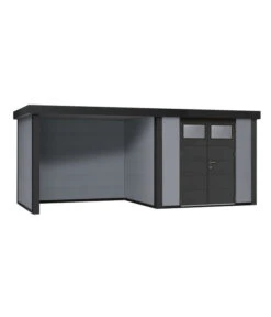 Pflanzenbedarf Geschäft 38 Wolff Finnhaus Metallgerätehaus Eleganto 3024, Inkl. Lounge Links, Ca. B602/H227/T258 Cm