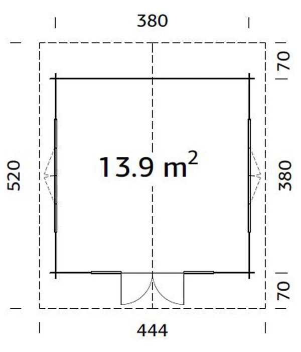 Palmako Gartenhaus Irene, Ca. B450/H268/T520 Cm 7 Palmako Gartenhaus Irene, Ca. B450/H268/T520 Cm – Bild 5