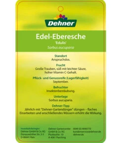 Eberesche 'Edulis' -Pflanzenbedarf Geschäft 7638513 Edel EberescheEdulis Etikett 2