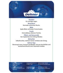 Heidelbeere 'Elliot' -Pflanzenbedarf Geschäft 7665227 HeidelbeereElliot Etikett 2