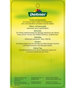 Herbstapfel 'Rubinola' -Pflanzenbedarf Geschäft 7747165 HerbstapfelRubinola Etikett 2