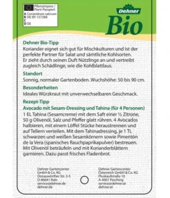 Bioland Koriander 7 Bioland Koriander -Pflanzenbedarf Geschäft 8001984 BioKoriander Etikett neu 2