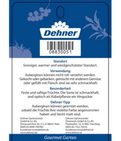 Dehner Gourmet Garten Aubergine, Veredelt 11 Dehner Gourmet Garten Aubergine, Veredelt -Pflanzenbedarf Geschäft 8830051 GGAubergineCarmen Etikett 2